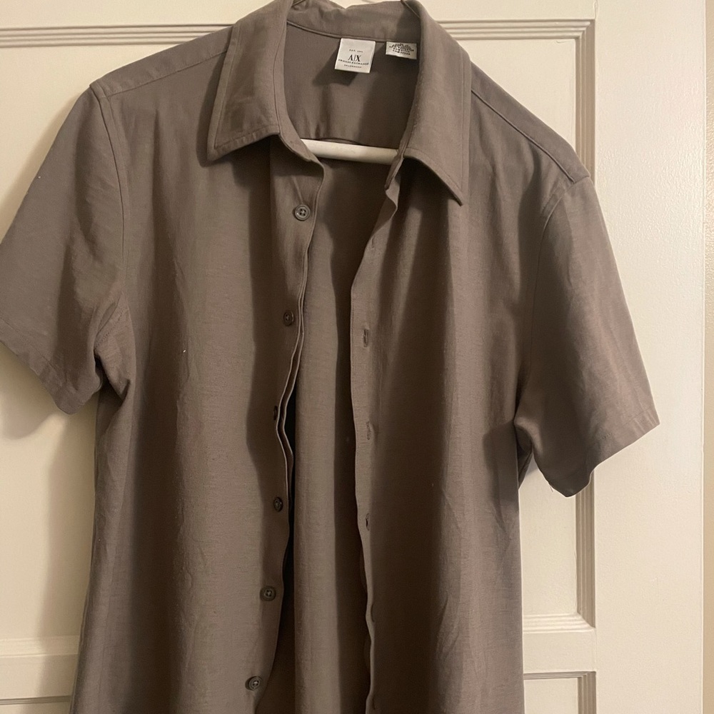 Olive Grey Armani Exchange A/X Slim Fit Shirt
